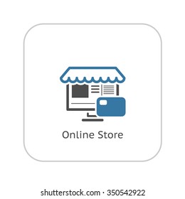 Online Store Icon. Flat Design. Business Concept. Isolated Illustration.