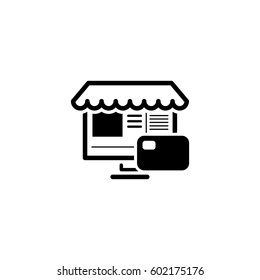 Online Store Icon. Flat Design. Business Concept. Isolated Illustration