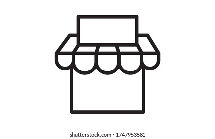 Icono de tienda en línea de estilo plano. almacenar ilustración vectorial en el fondo aislado. Concepto de negocio de mercado.