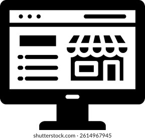 Online Store Icon Glyph Vector Illustration