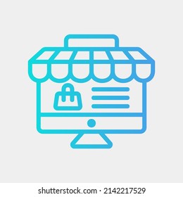 Icono de tienda en línea con estilo de gradiente sobre el viernes negro, uso para presentación de aplicación móvil del sitio web