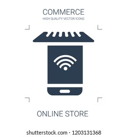 online store icon. high quality filled online store icon on white background. from commerce collection flat trendy vector online store symbol. use for web and mobile