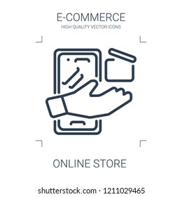 online store icon. high quality line online store icon on white background. from e commerce collection flat trendy vector online store symbol. use for web and mobile