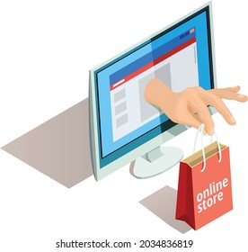 Icono de tienda en línea diseño vectorial
