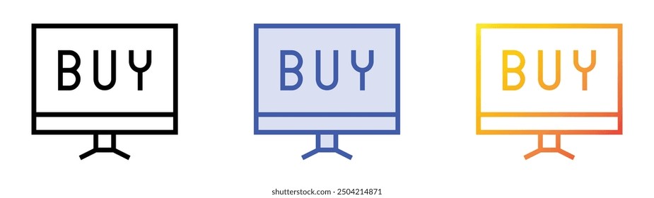 online store icon. Linear, Blue Fill and Gradient Style Design Isolated On White Background