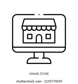 online store icon. Linear style sign isolated on white background. Vector illustration.