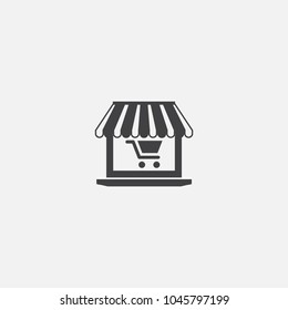 Online store icon. Logo element illustration. Online store symbol design from eCommerce collection. Simple Online store concept. Can be used in web and mobile.
