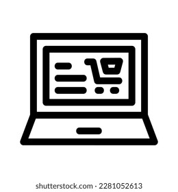 icono de tienda en línea o logotipo símbolo de signo aislado ilustración vectorial - iconos vectoriales de estilo negro de alta calidad
