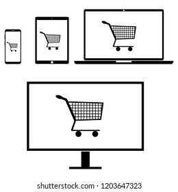 Online store icon, logo on white background