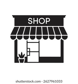 Online store icon, marketplace or ecommerce shop flat vector icon for apps and websites