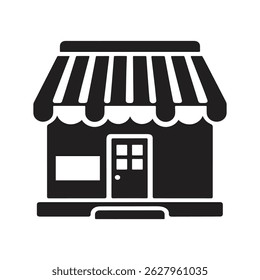 Online store icon, marketplace or ecommerce shop flat vector icon for apps and websites