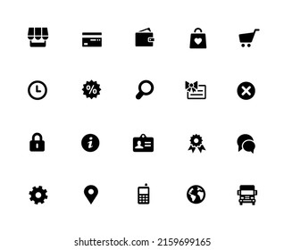 Online Store Icon Set - 32px Solid