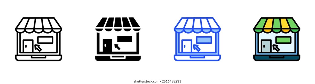 Online Store Icon Set With Multiple Style Collection