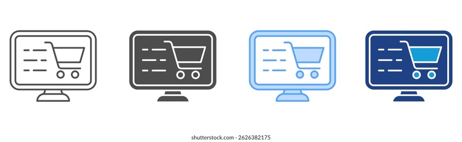 Conjunto de Ícones de Loja Online para Coleção de Vários Estilos