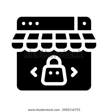 online store icon with style glyph