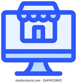 Símbolo de icono de tienda online. Ilustración vectorial.