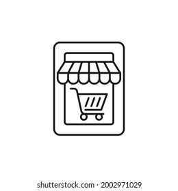 Online Store icon Vector design Illustration. Online Shopping icon vector design concept for website, mobile, logo, symbol, button, sign, app UI