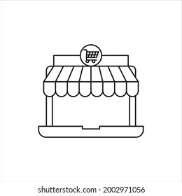 Online Store icon Vector design Illustration. Online Shopping icon vector design concept for website, mobile, logo, symbol, button, sign, app UI