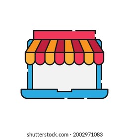 Online Store icon Vector design Illustration. Online Shopping icon vector design concept for website, mobile, logo, symbol, button, sign, app UI