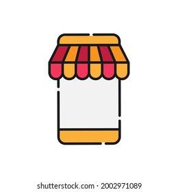 Online Store icon Vector design Illustration. Online Shopping icon vector design concept for website, mobile, logo, symbol, button, sign, app UI