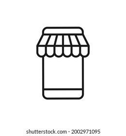 Icono de Tienda en línea Diseño de vectores Ilustración. Diseño vectorial de icono de compras en línea para sitio web, móvil, logotipo, símbolo, botón, signo, aplicación UI