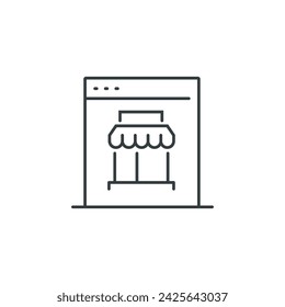 Icono de tienda en línea, ilustración vectorial