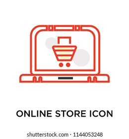 Online store icon vector isolated on white background for your web and mobile app design, Online store logo concept