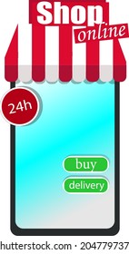 online store icon with visor and buttons
