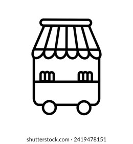 online store icon with white background vector stock illustration