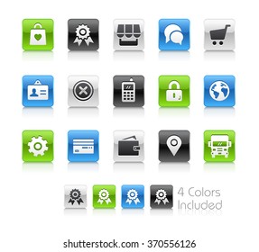 On-line Store Icons / The file Inclui 4 versões coloridas em diferentes camadas.