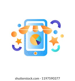 Online store, internet shopping, e-commerce concept, business element vector Illustration on a white background