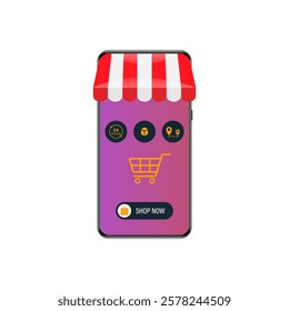 Online store layout on a smartphone screen.