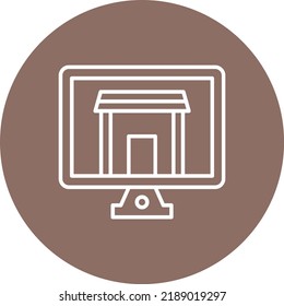 Online Store line circle icon vector image. Can also be used for web apps, mobile apps and print media.