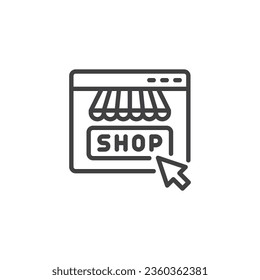 Online store line icon. linear style sign for mobile concept and web design. Online shopping outline vector icon. Symbol, logo illustration. Vector graphics