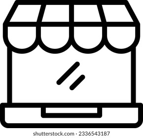 Online Store Line Icon - Single Icon, Vector