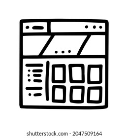 online store line vector doodle simple icon