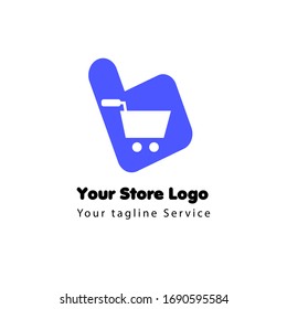 online store logo concept template for mall online, shopping online, deals online 