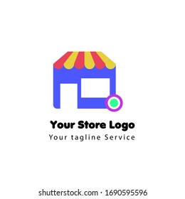 plantilla de concepto del logotipo de tienda en línea para centros comerciales en línea, compras en línea, ofertas en línea