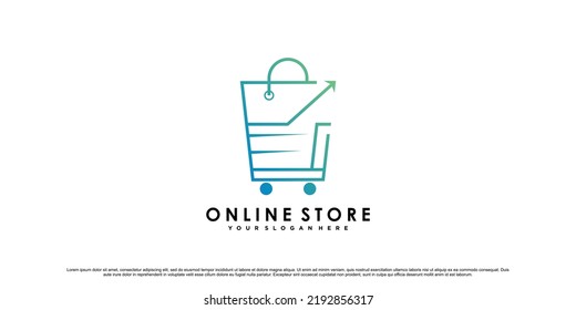 Online store logo design for commerce business icon with modern style concept Premium Vector