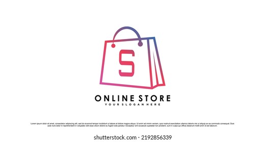 Online store logo design for commerce business icon with modern style concept Premium Vector