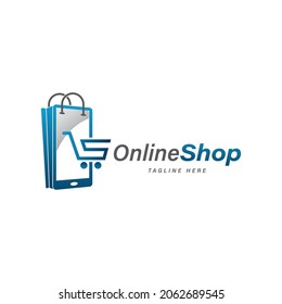 Online Store Logo Design Template, vector illustration