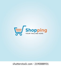Plantilla de diseño del logotipo de la tienda en línea. Ilustración vectorial del concepto del logotipo combinado de carrito de la compra y bolsa de la tienda. Perfecto para comercio electrónico, ventas, descuentos o elementos de tienda web. Emblema de la empresa