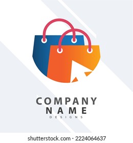 Online Store Logo Design Template. Vector illustration of a shopping cart and shop bag combination logo design concept. Perfect for E-commerce, sales, discount or web store elements. Company emblem