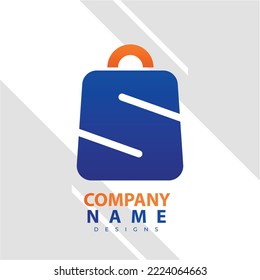 Online Store Logo Design Template. Vector illustration of a shopping cart and shop bag combination logo design concept. Perfect for E-commerce, sales, discount or web store elements. Company emblem
