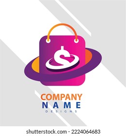 Online Store Logo Design Template. Vector illustration of a shopping cart and shop bag combination logo design concept. Perfect for E-commerce, sales, discount or web store elements. Company emblem
