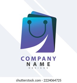 Online Store Logo Design Template. Vector illustration of a shopping cart and shop bag combination logo design concept. Perfect for E-commerce, sales, discount or web store elements. Company emblem