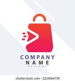Design-Vorlage für Online-Store-Logos Vektorgrafik eines Shopping-Cards und Shop-Taschen-Kombinationslogos. Perfekt für E-Commerce-, Sales-, Discount- oder Web-Store-Elemente. Firmenlogo