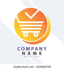 Plantilla de diseño del logotipo de la tienda en línea. Ilustración vectorial de un concepto de logotipo combinado de carrito de la compra y bolsa de la tienda. Perfecto para comercio electrónico, ventas, descuentos o elementos de tienda web. Emblema de la empresa