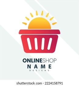 Online Store Logo Design Template. Vector illustration of a shopping cart and shop bag combination logo design concept. Perfect for E-commerce, sales, discount or web store elements. Company emblem