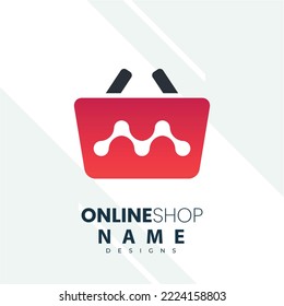 Plantilla de diseño del logotipo de la tienda en línea. Ilustración vectorial de un concepto de logotipo combinado de carrito de la compra y bolsa de la tienda. Perfecto para comercio electrónico, ventas, descuentos o elementos de tienda web. Emblema de la empresa
